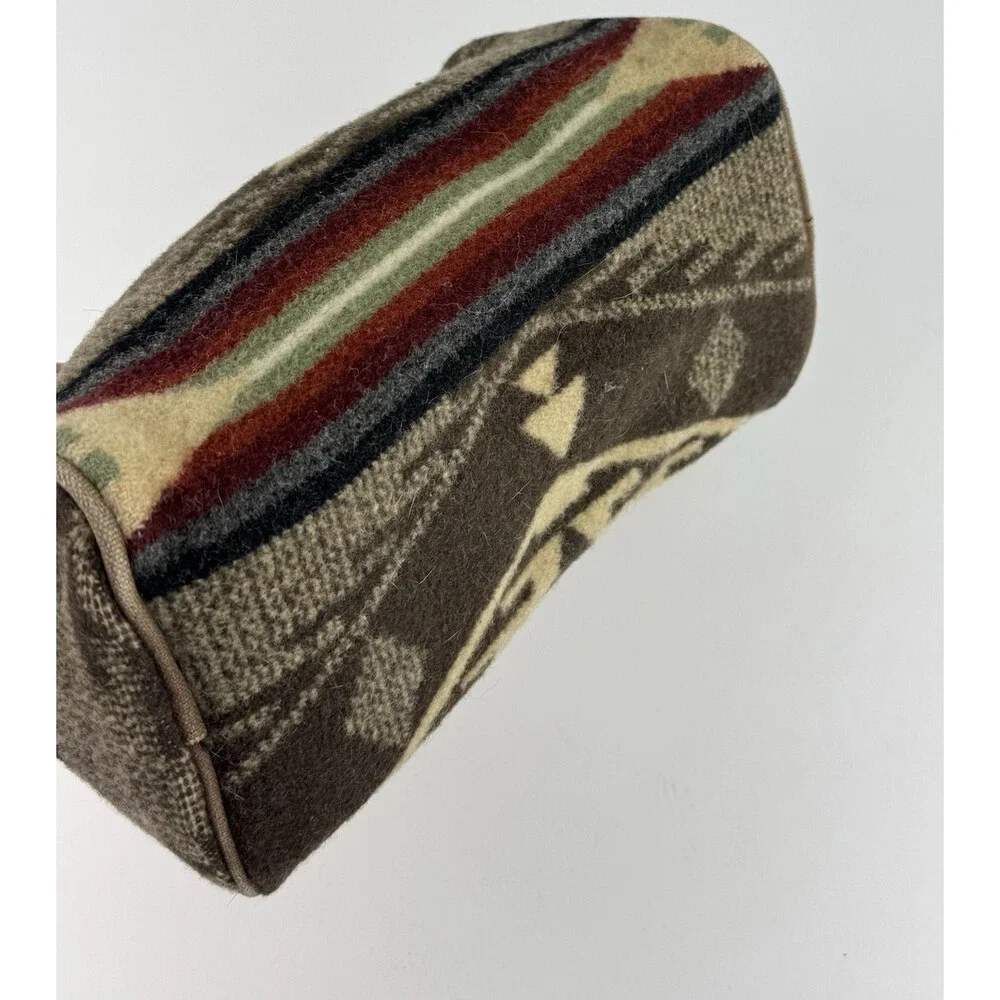 Pendleton Travel Kit Cosmetic Bag Aztec Southwestern Wool Tan Brown